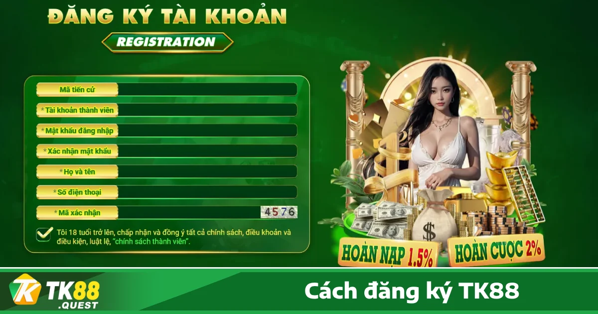 Hướng Dẫn Đăng Ký Tài Khoản TK88