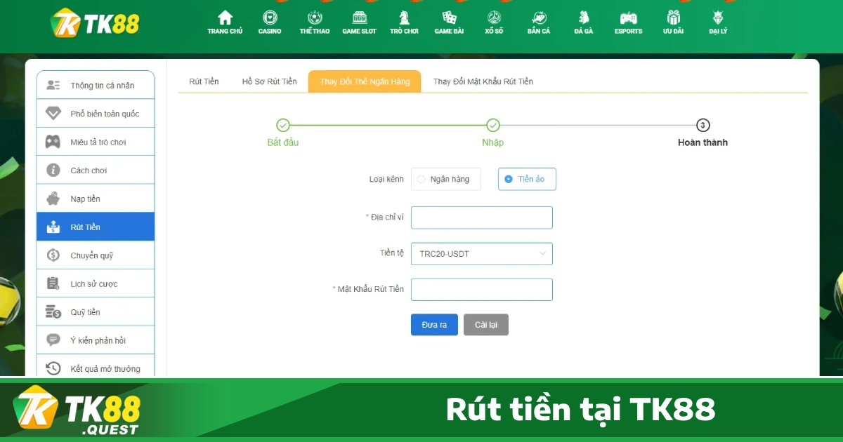 Rút tiền tại TK88 – Tốc độ xử lý giao dịch có nhanh như lời đồn?